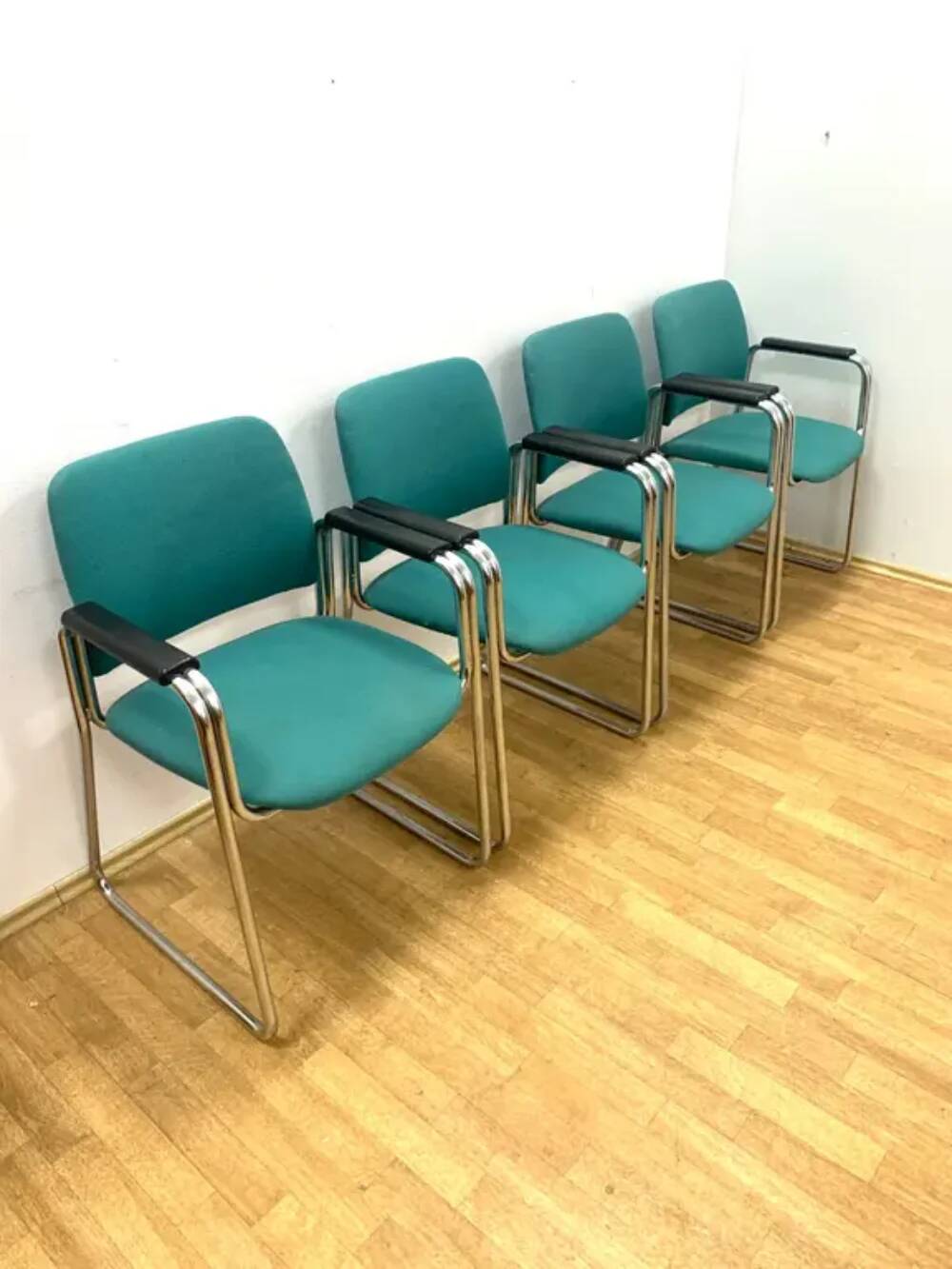 Retro armchairs with armrests, 1970s–80s, Czechoslovakia (set of 4)