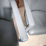 4 fauteuils Leolux modele Cachucha bleu ciel
