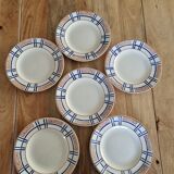Set of 6 vintage longwy plates