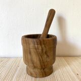 Wooden mortar and pestle