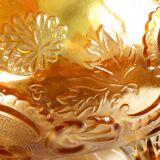Glass fruit basket, Inwald Carnival molded glass bowl.