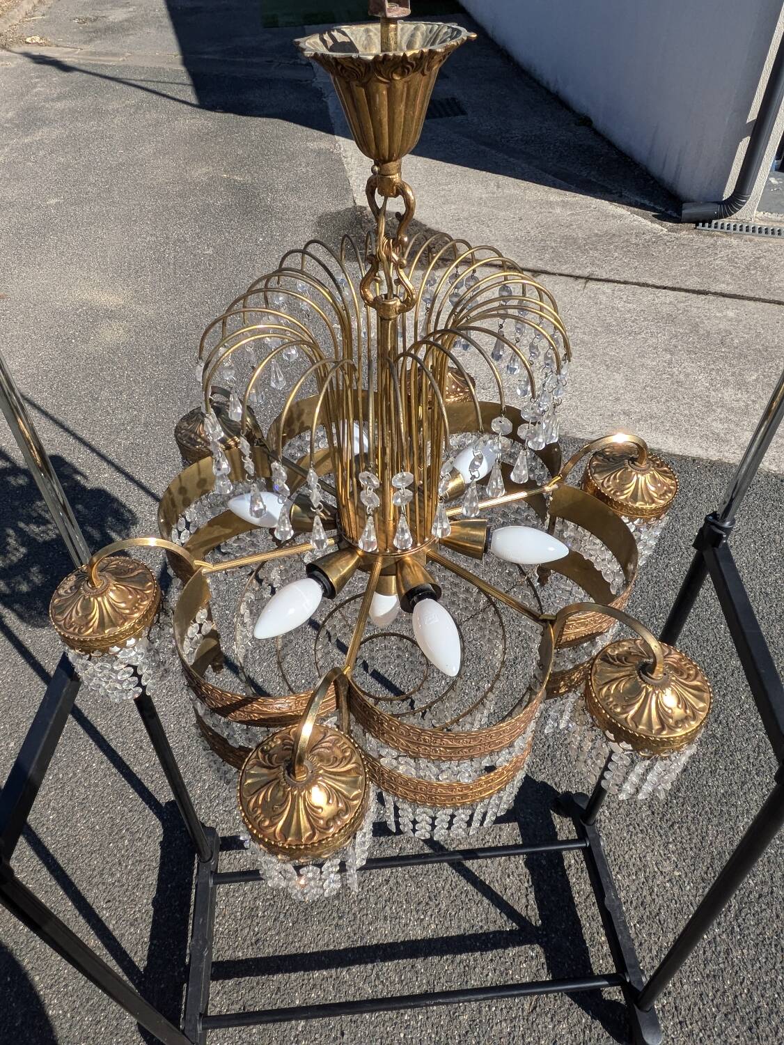 Lustre vintage mid century, Hollywood Regency