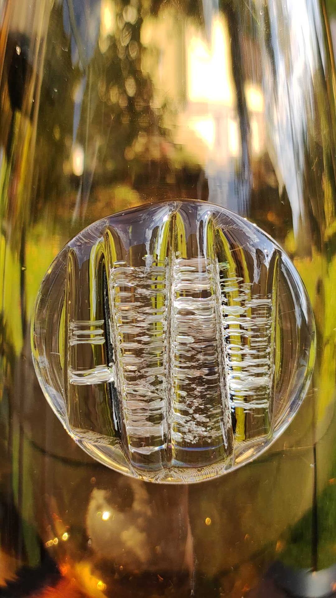 Vintage vase in blown Art glass, Creative design, amber color