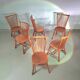 Lot de 6 chaises de salle à manger à dossier fuselé De Ster Geldermalsen en chêne massif, 1960