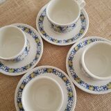 Set of 4 Villeroy & Boch cups and saucers - vintage