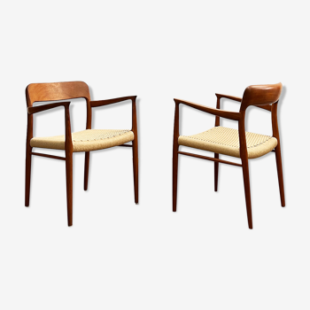 Paire de fauteuils de Niels O. Møller, J.L. Moller, Modèle 56, Danemark, années 1950