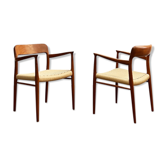 Paire de fauteuils de Niels O. Møller, J.L. Moller, Modèle 56, Danemark, années 1950