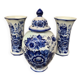 Set of Royal Delft blue vases.