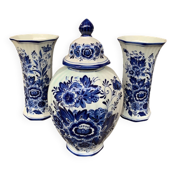 Set of Royal Delft blue vases.