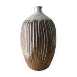 Large enamelled sandstone vase