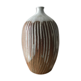Large enamelled sandstone vase