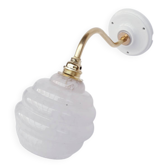 Applique ancienne globe moucheté