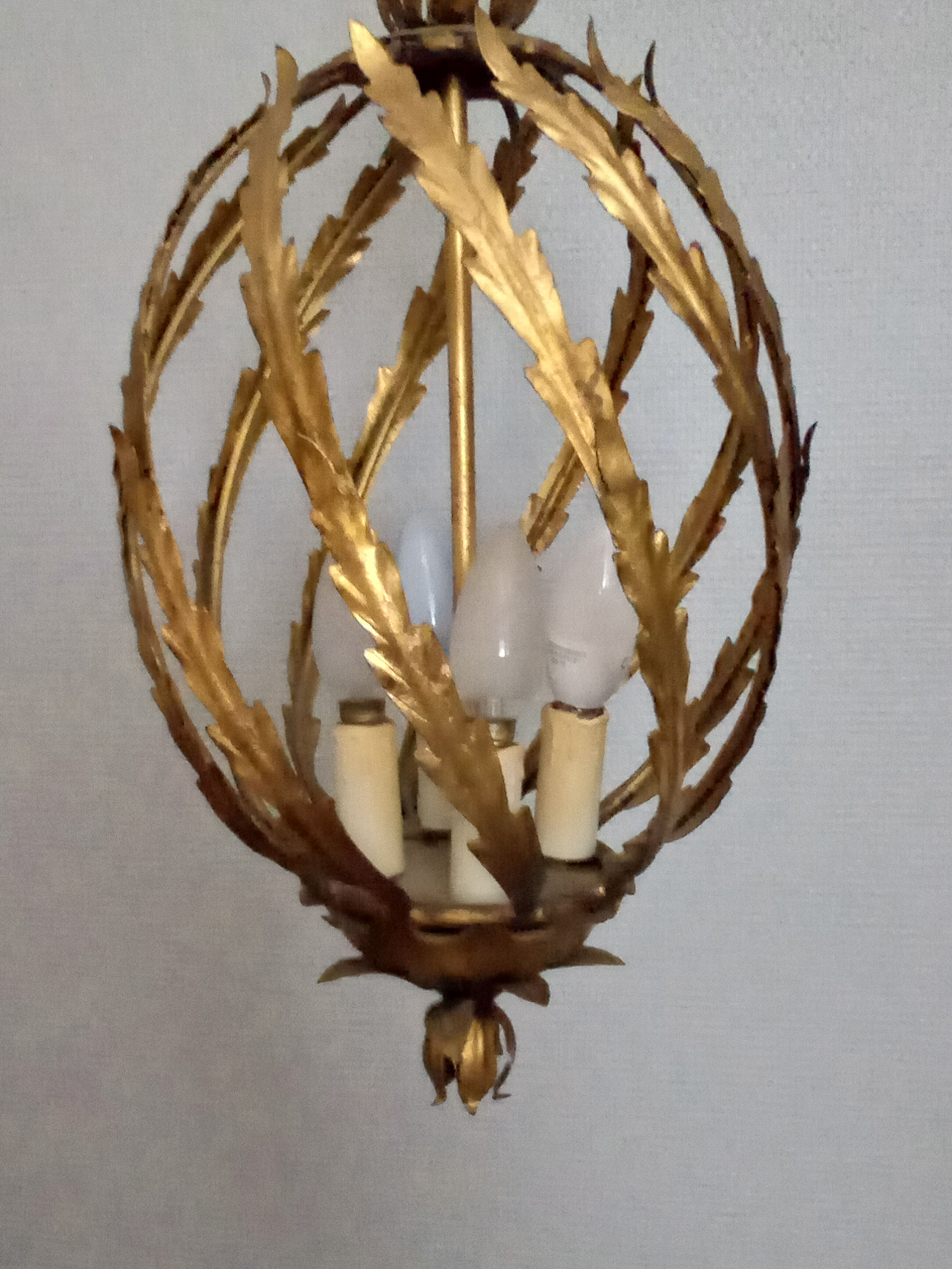 Gold metal chandelier