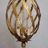 Golden metal chandelier