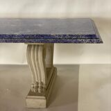 Blue granite table azul bahia and pierre limoneuse circa 1980