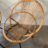Deux fauteuils en rotin