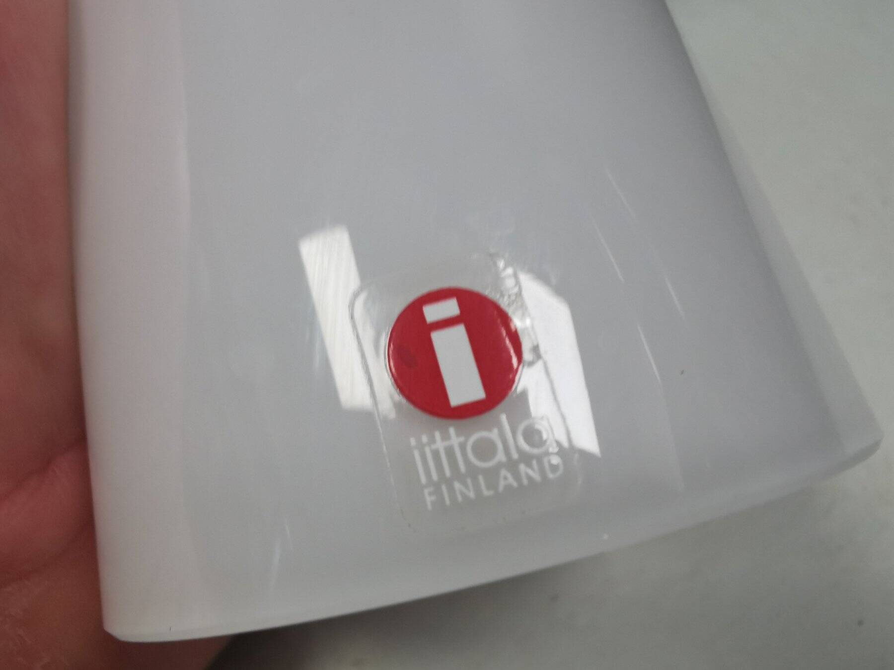 Candlestick in opal glass by Harri Koskinen for Iittala Finland 1996