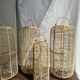 Large lantern-shaped rattan pendant lamp H50 D24