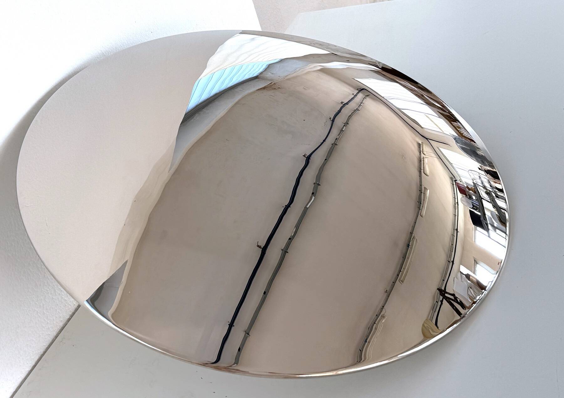 Florian Schulz Large Flush Mount Light Sela in polished Nickel, 1970s