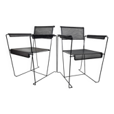Style Pilastro - Postmoderne - (2) chaises - acier perforé - design néerlandais