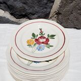 Set de 10 assiettes plates Sarreguemines, modèle Chatenois