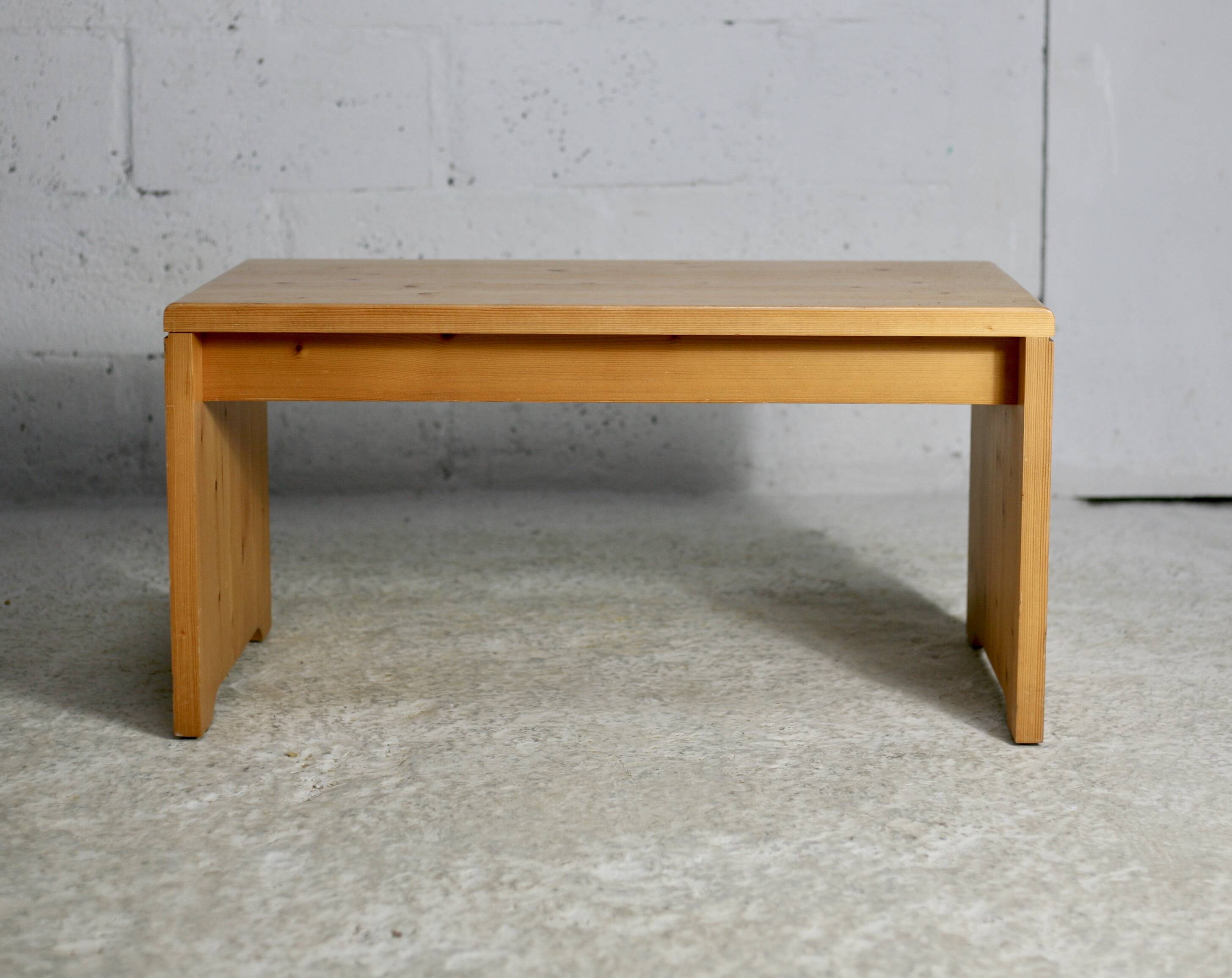 Charlotte Perriand (selection of) for Les Arcs, rare pine coffee table, France, circa 1960