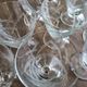Set of 9 conical glasses on pedestal in antique chiseled glass crosses