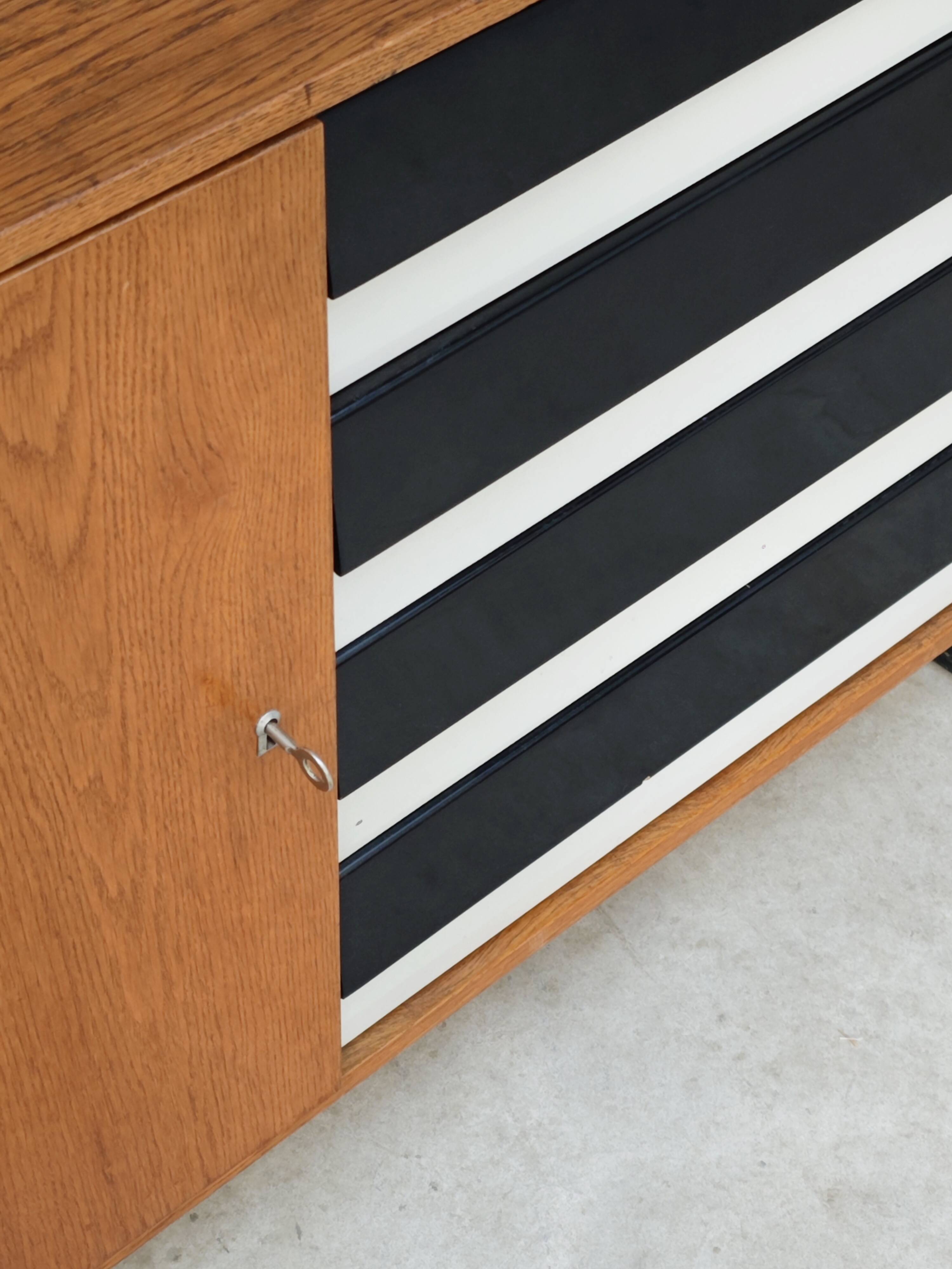 Library buffet U 458 black by Jiri Jiroutek for Interier Praha 1960