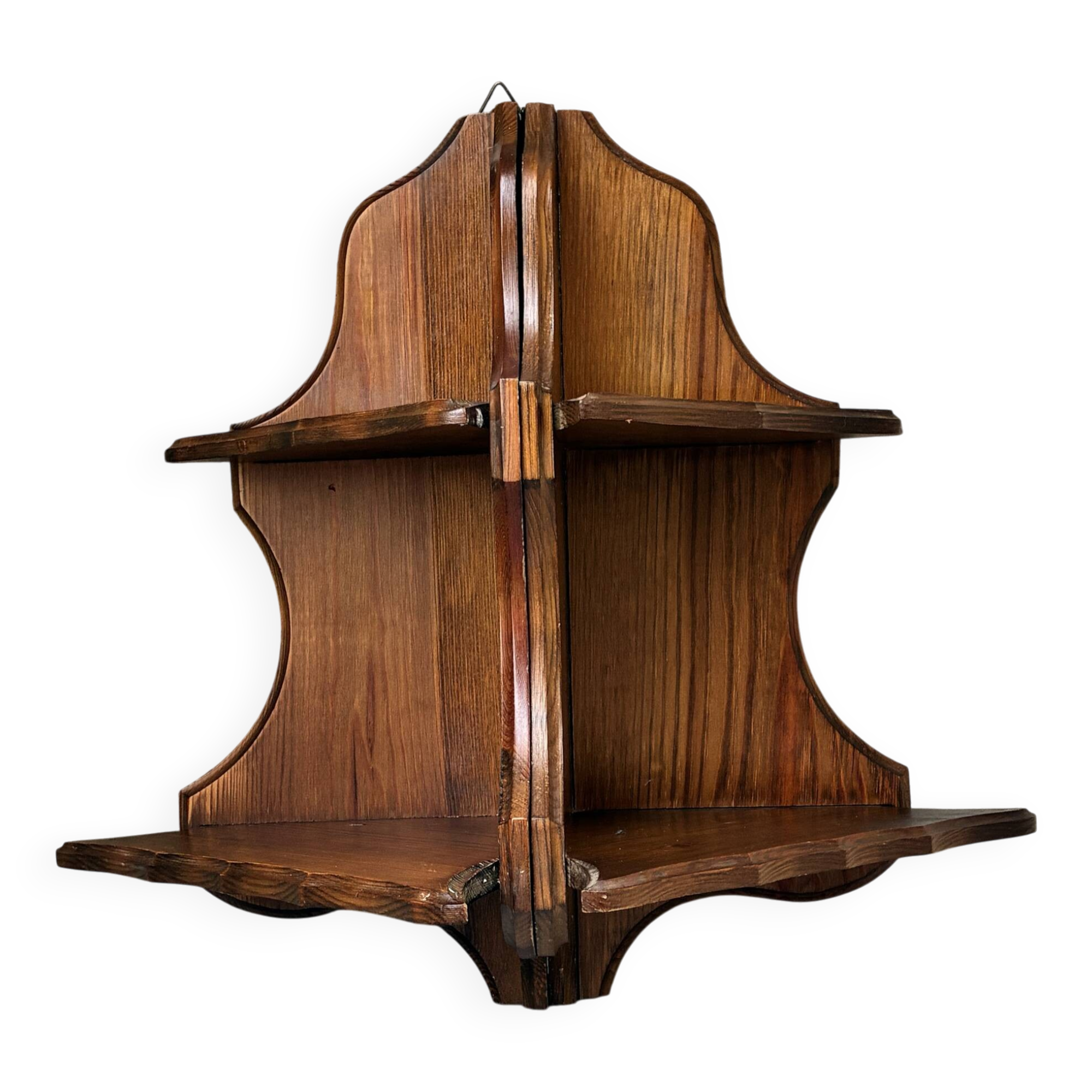 Pair of vintage corner shelves