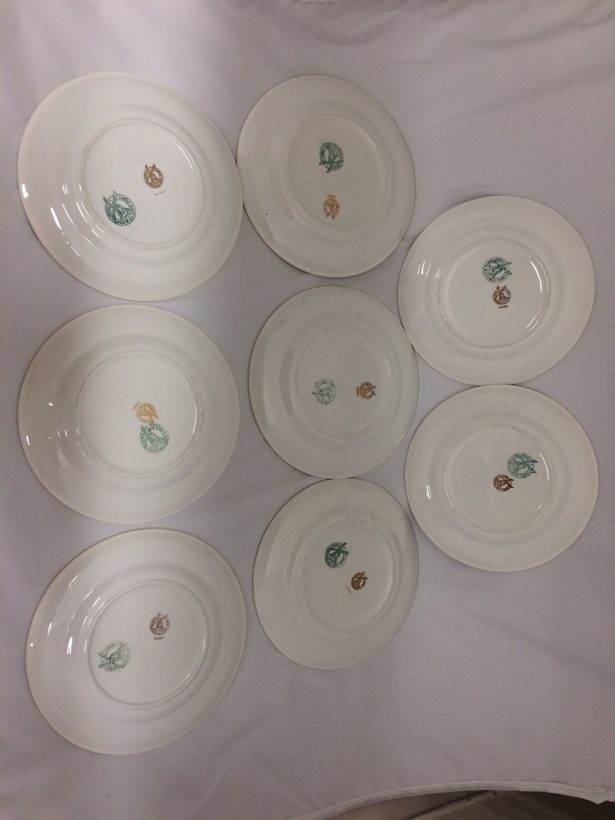old dessert plates in earthenware "orchies mill of wolves"