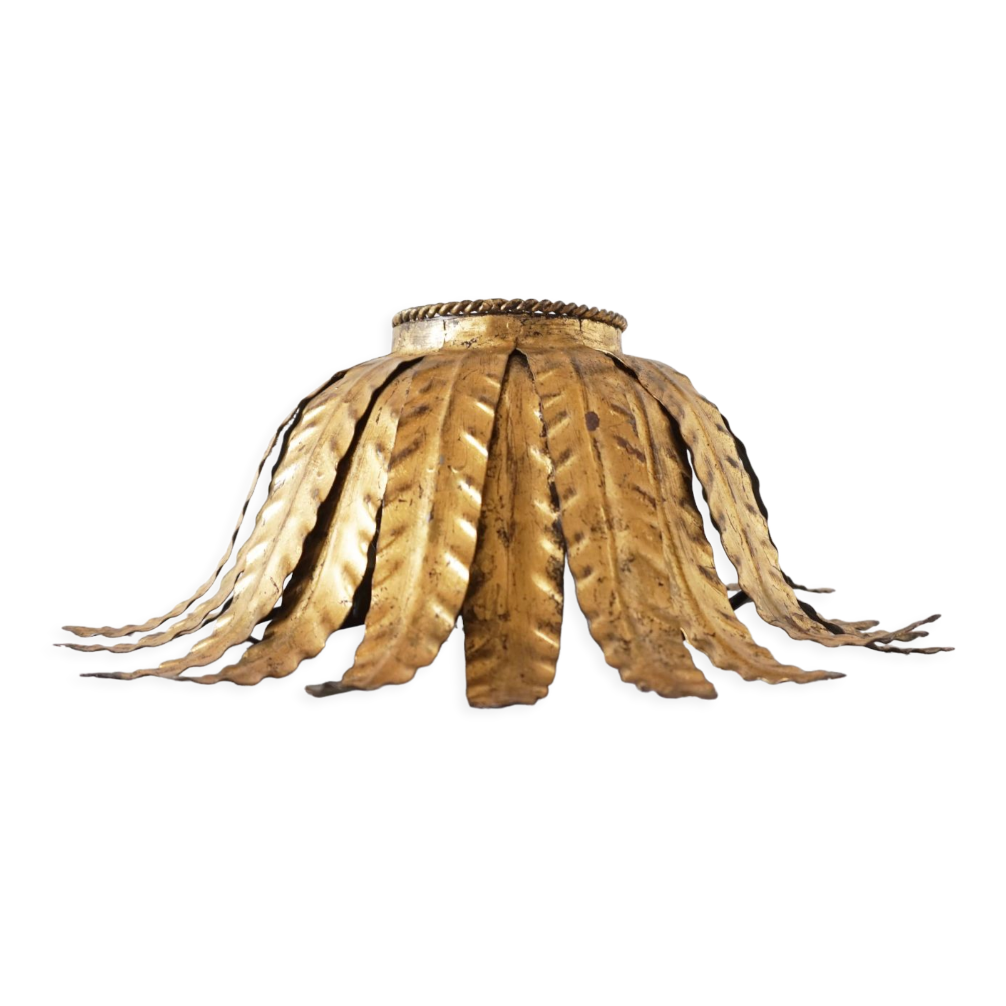 Wall lamp or ceiling lamp flower in gilded metal