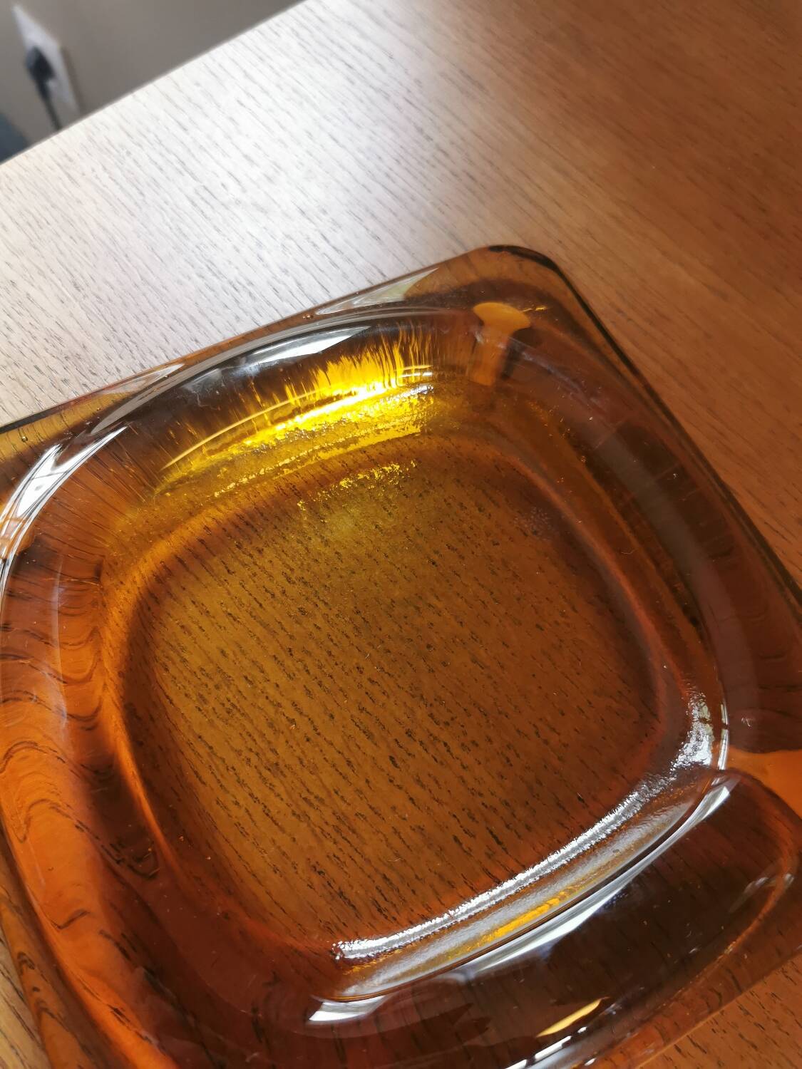 Vintage amber glass empty pocket