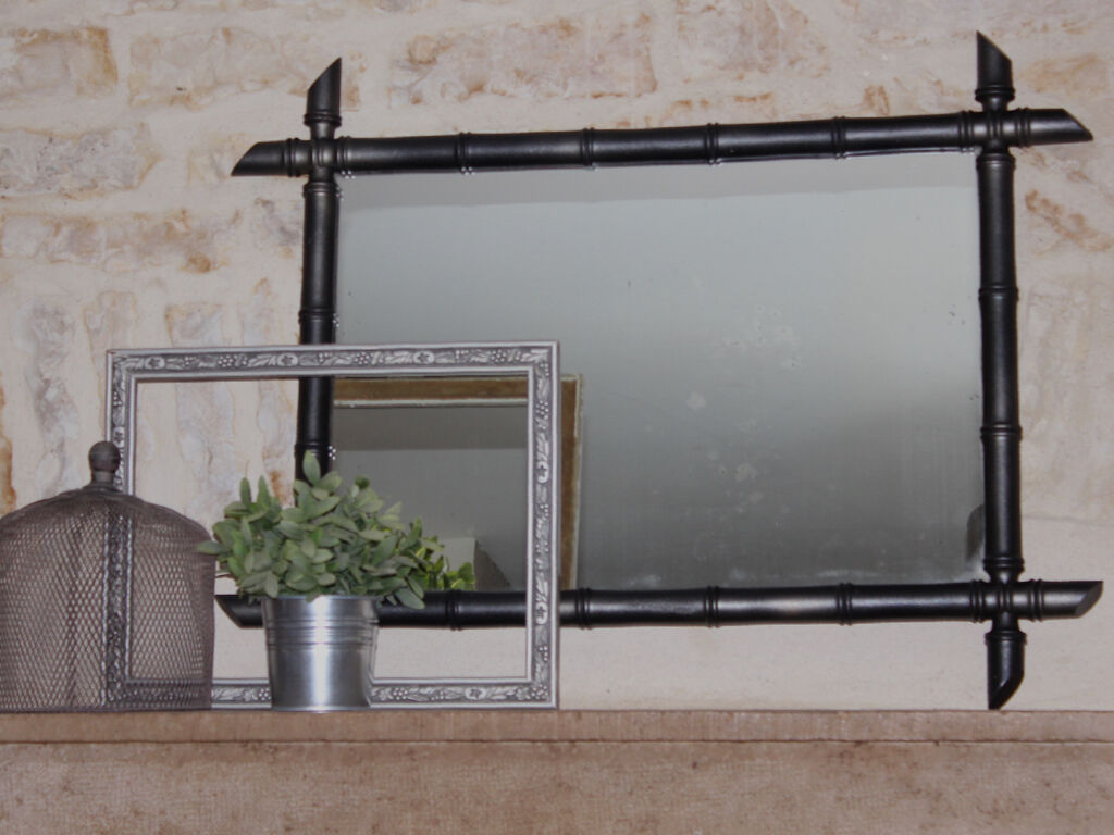 Former mirror wooden way bamboo 86 x 66 cm