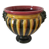 Medici basin in glazed earthenware with satyr masks