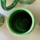Service Vintage Années 70 – Carafe Majolica Verte + 6 Mugs Feuillage