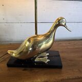 Paire de lampes canard en laiton des années 70