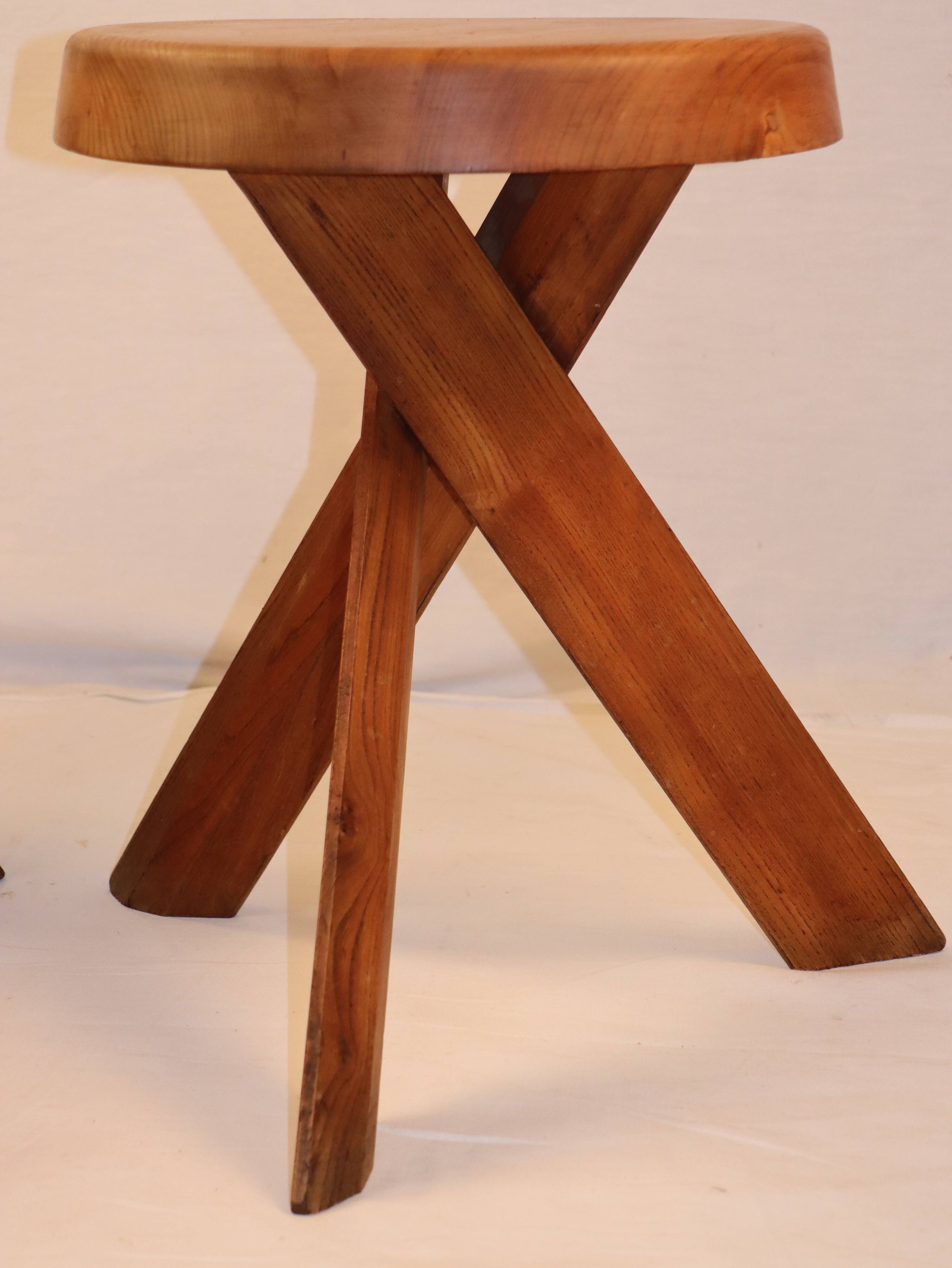 Pierre Chapo's pair of S31 stools