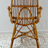 Six vintage rattan chairs