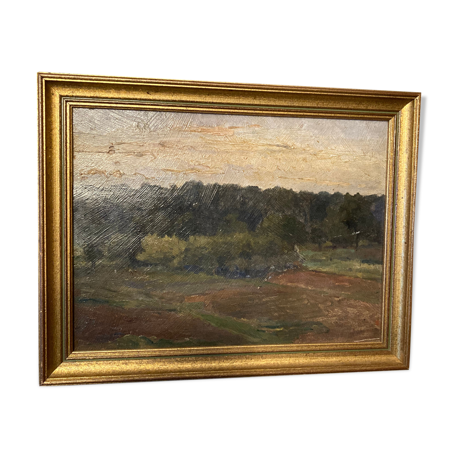 Landscape painting on wood