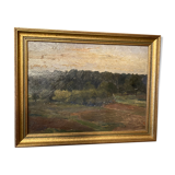 Landscape painting on wood