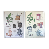 2 metal plates "coffee & tea"