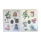 2 plaques métal "coffee & tea"