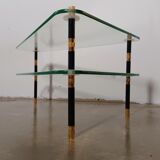 Asymmetrical vintage coffee table side table