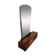 Mirror chest of drawers, flamed birch stained, vintage from the 50s