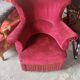 Red velvet armchair