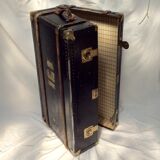 Old wooden and leather trunk