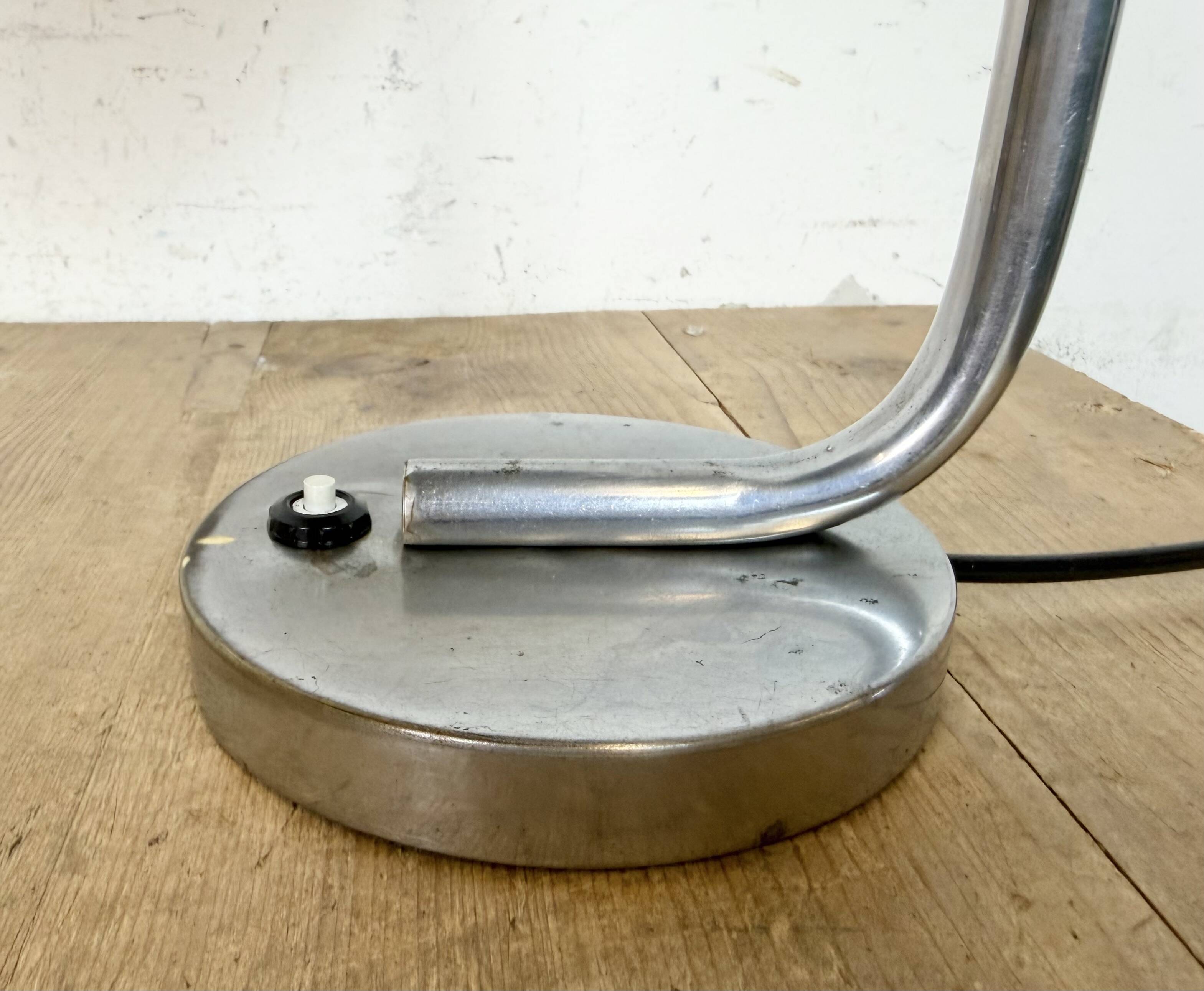 Vintage Green Enamel Banker Lamp, 1950s