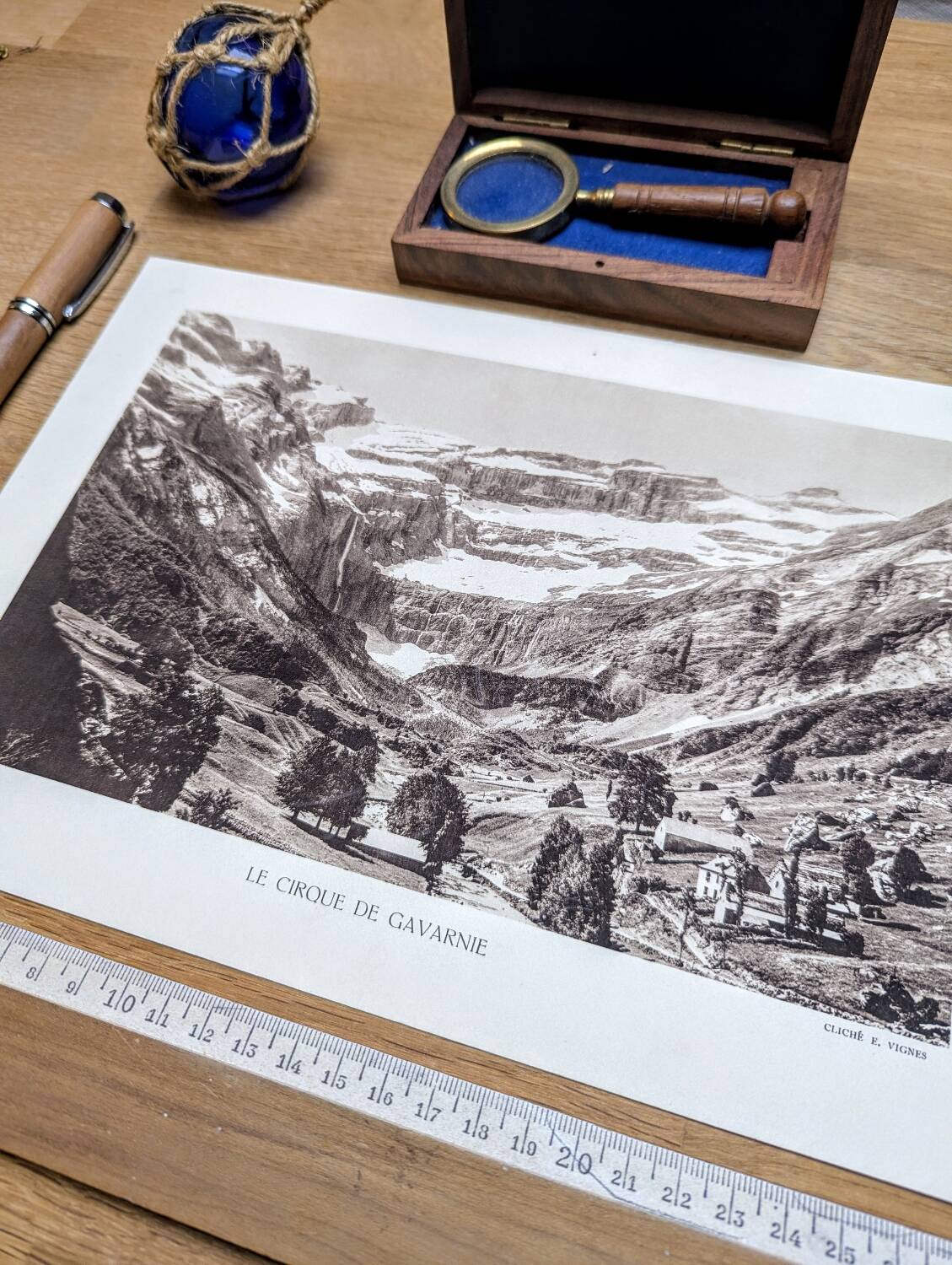 The circus of Gavarnie, Hautes-Pyrénées, photo print from 1937.