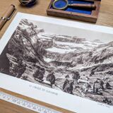 The circus of Gavarnie, Hautes-Pyrénées, photo print from 1937.