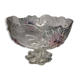 Footed glass fruit bowl